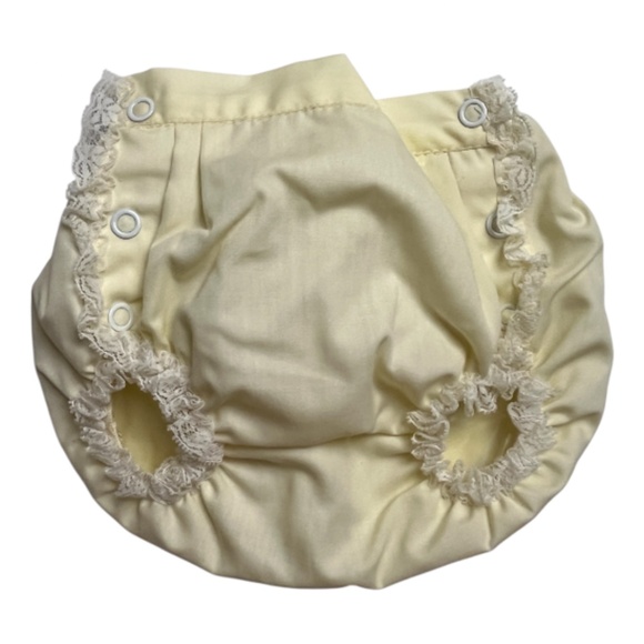 Vintage Bryan Baby Girls Size Small Dress Plastic Lined Bloomers Yellow Floral V - Picture 3 of 6